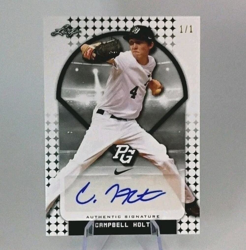2018 Leaf Perfect Game National Showcase Campbell Holt Auto Black SP 1/1...